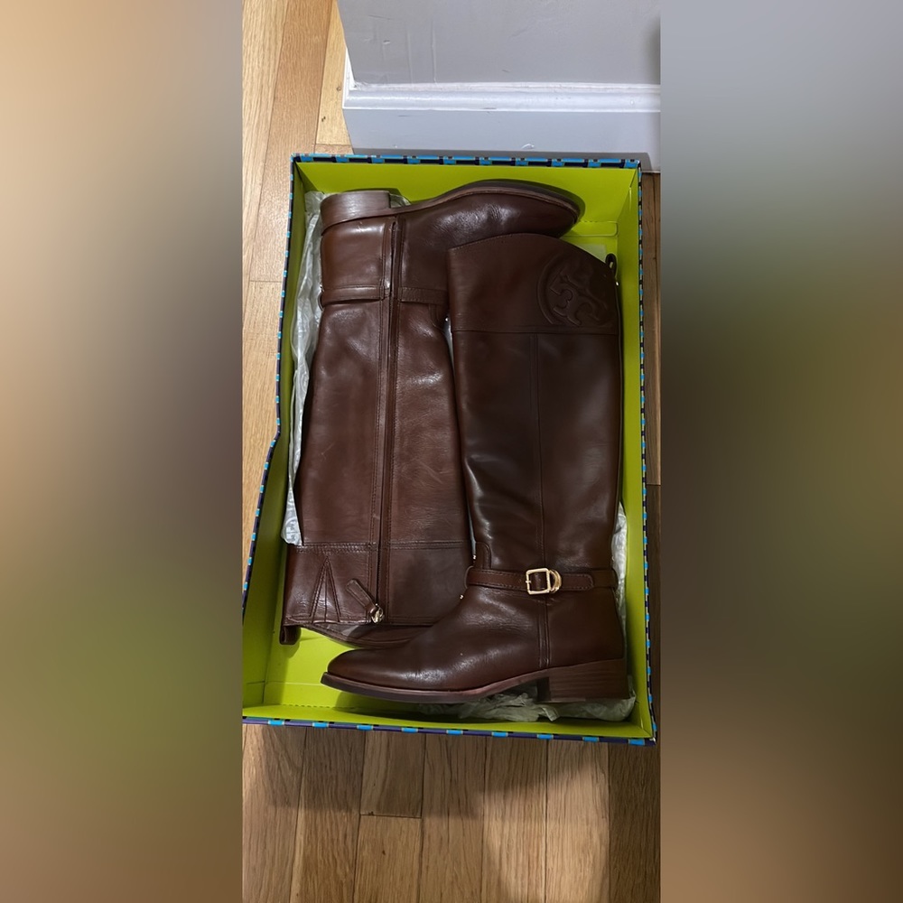 Tory Burch boots 8.5 almond color